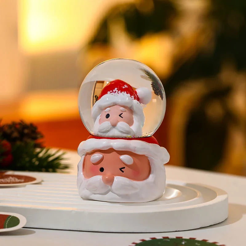 Tabletop Snow Globe Festive Santa & Tree Durable Design