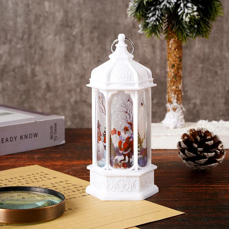 Tabletop Snow Lantern Rotating Scene & Glitter Snow