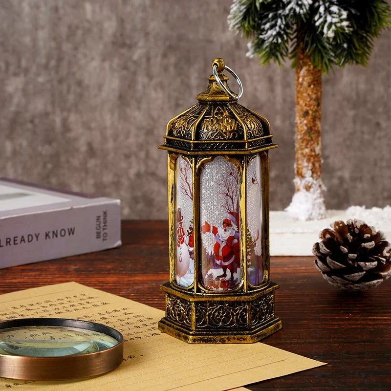 Tabletop Snow Lantern Rotating Scene & Glitter Snow