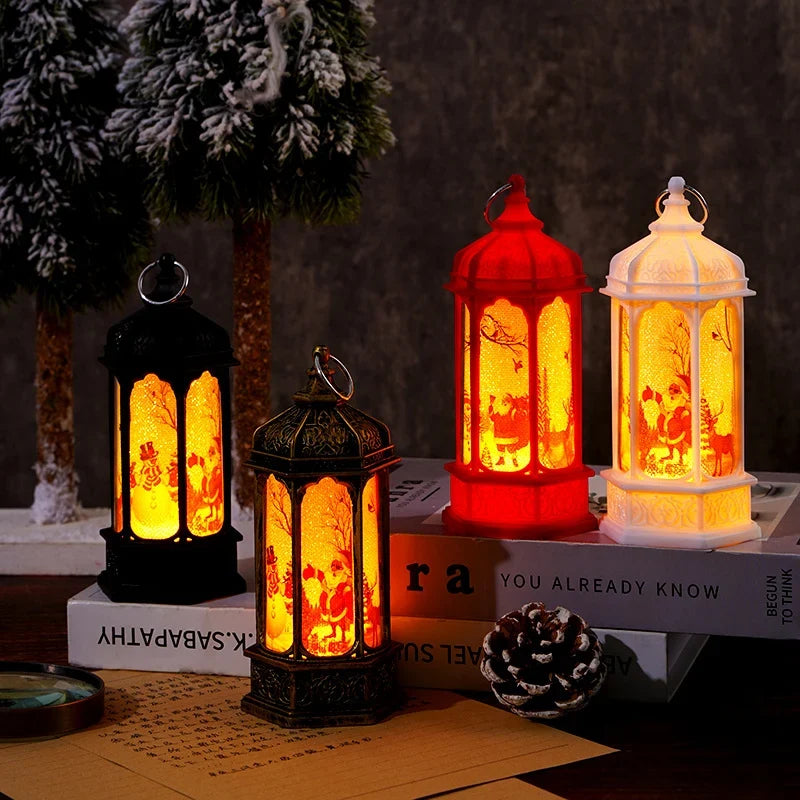 Tabletop Snow Lantern Rotating Scene & Glitter Snow