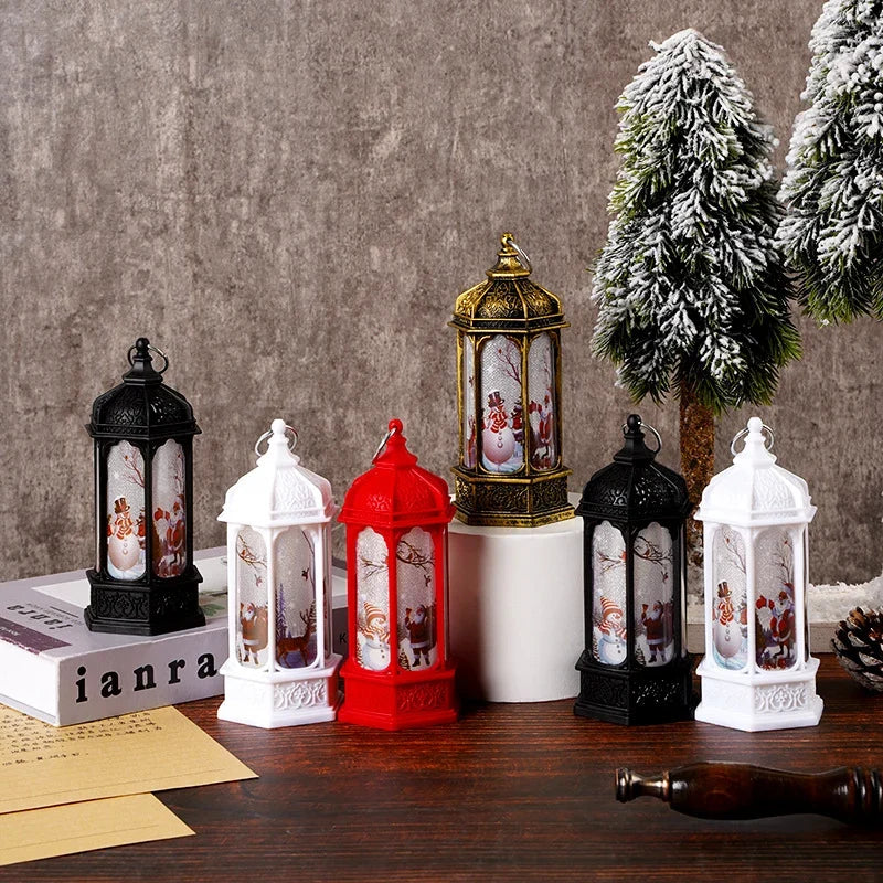 Tabletop Snow Lantern Rotating Scene & Glitter Snow