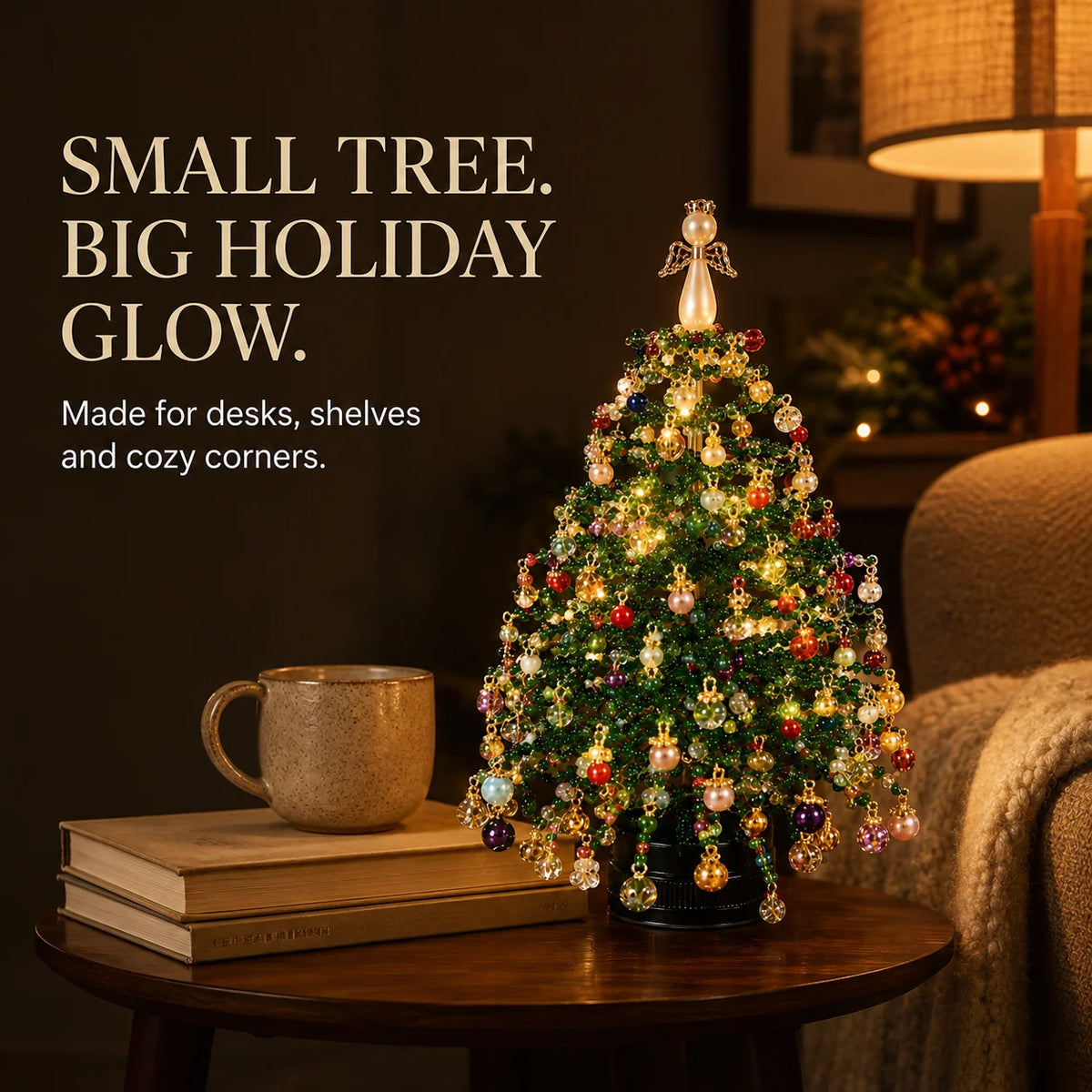 Tabletop Tree Craft Kit Beaded Reusable Seasonal Decor