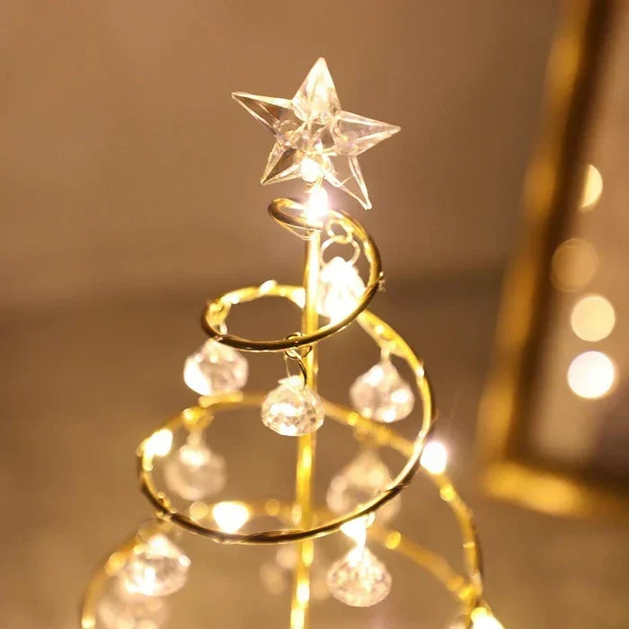 Tabletop Tree Spiral Design Warm Lights Battery Powered