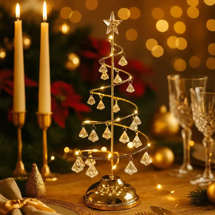 Tabletop Tree Spiral Design Warm Lights Battery Powered