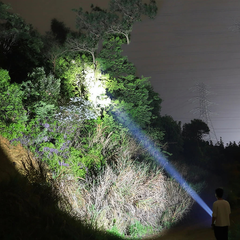 Tactical Flashlight Anodised Aluminium Zoomable Beam USB Rechargeable