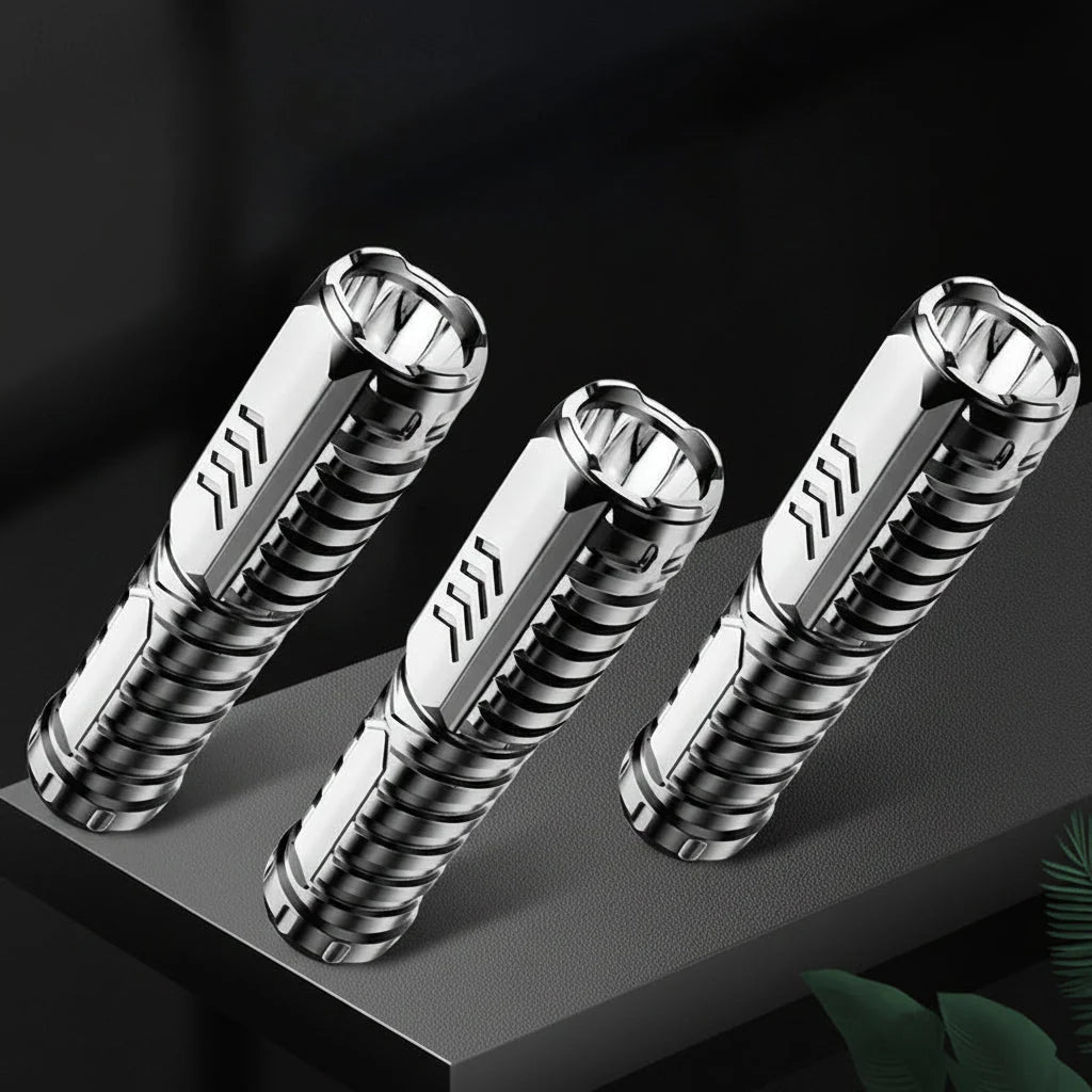 Tactical Flashlight Anodised Aluminium Zoomable Beam USB Rechargeable
