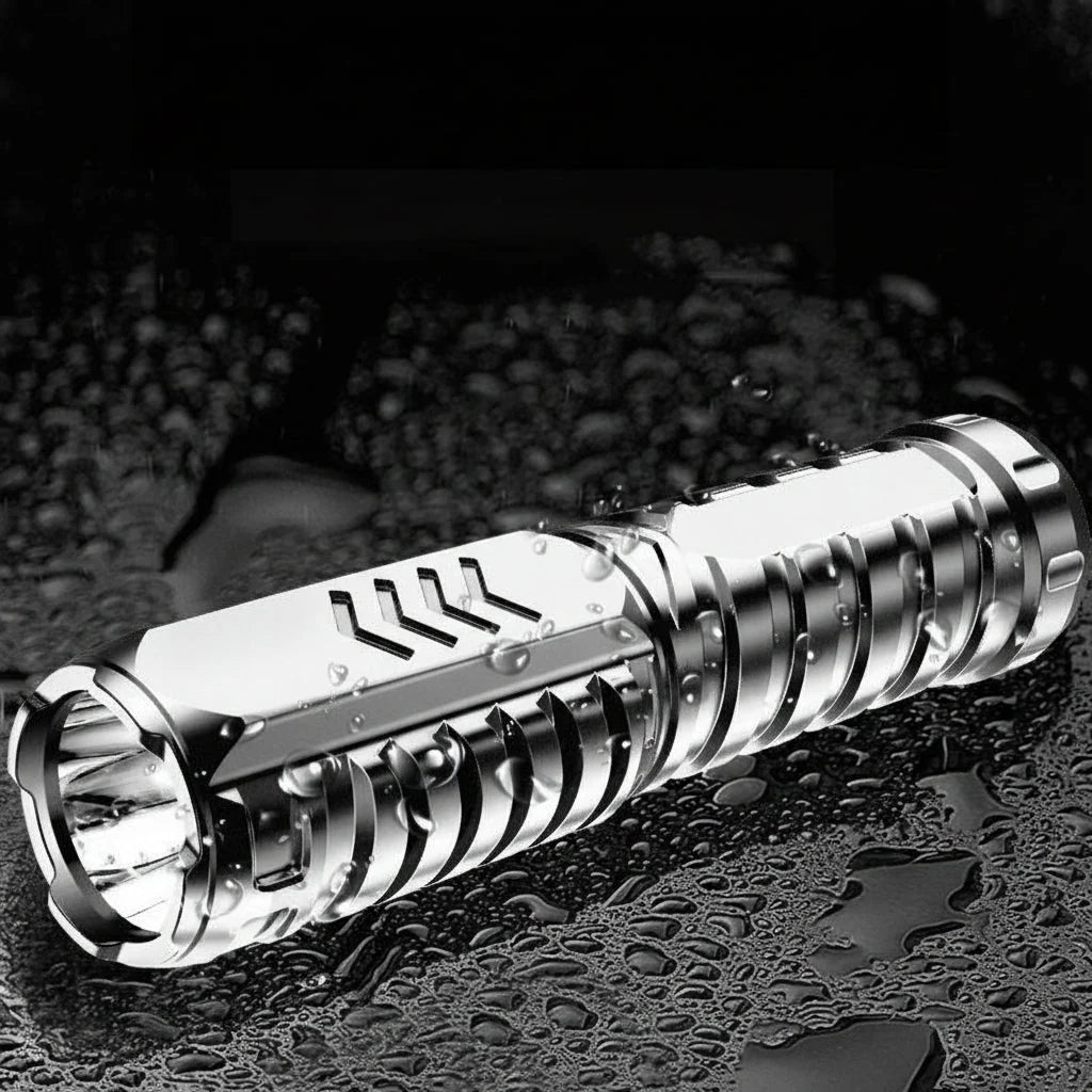 Tactical Flashlight Anodised Aluminium Zoomable Beam USB Rechargeable