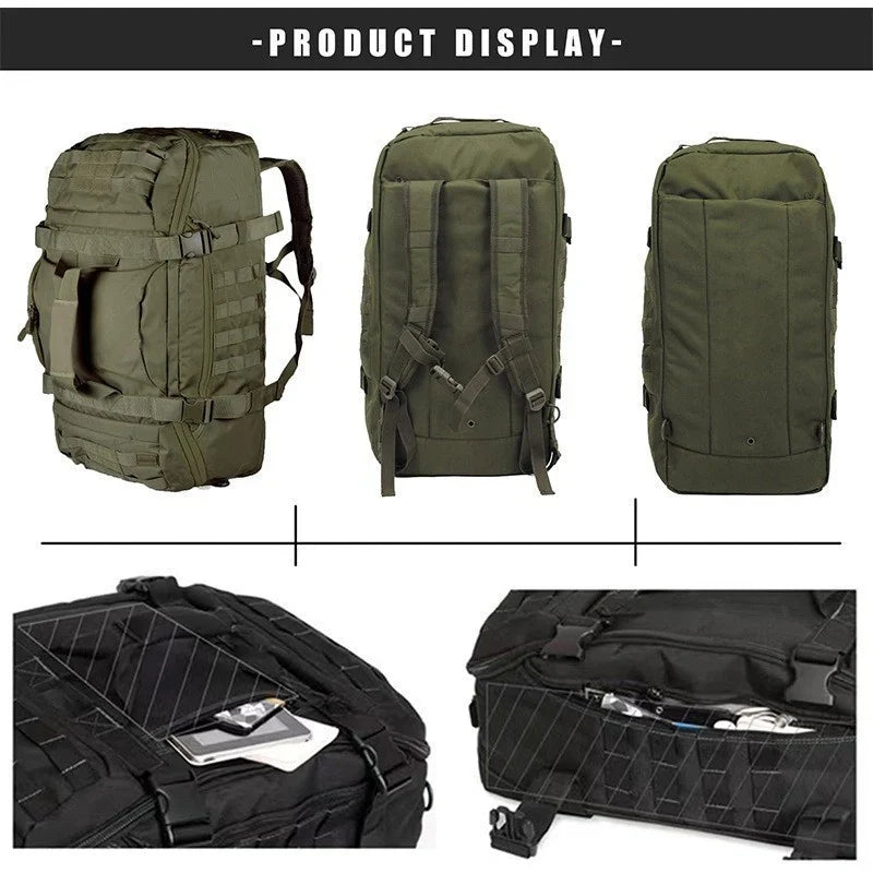 Tactical Travel Bag Weather-Resistant Multiple Pockets