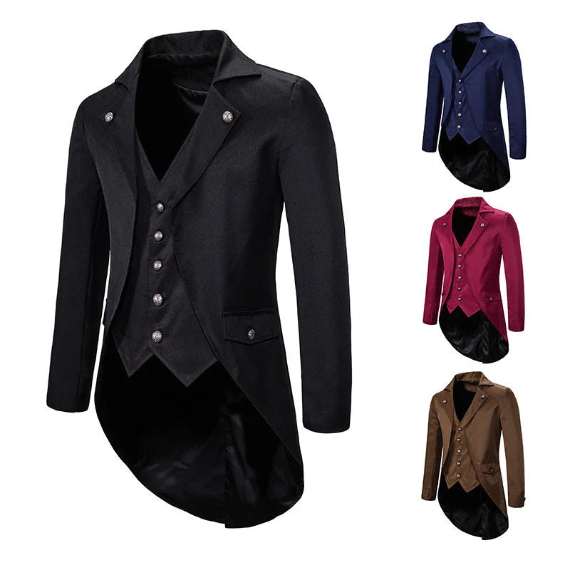 Tailcoat Victorian Swallowtail Integrated Waistcoat Fully Lined