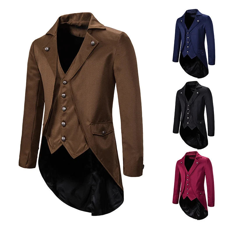 Tailcoat Victorian Swallowtail Integrated Waistcoat Fully Lined