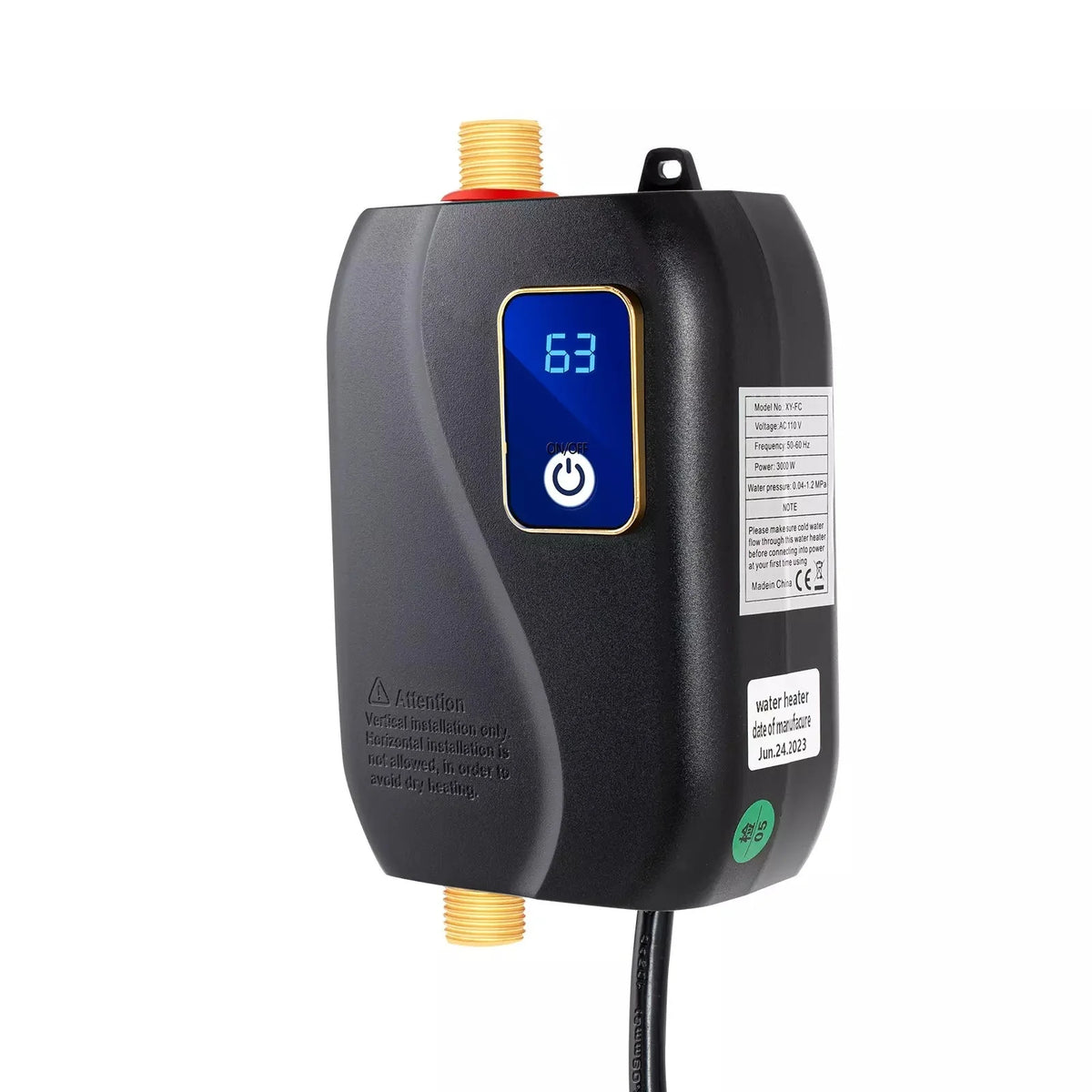 Tankless Water Heater Instant Hot Water LED Display & Triple Safety