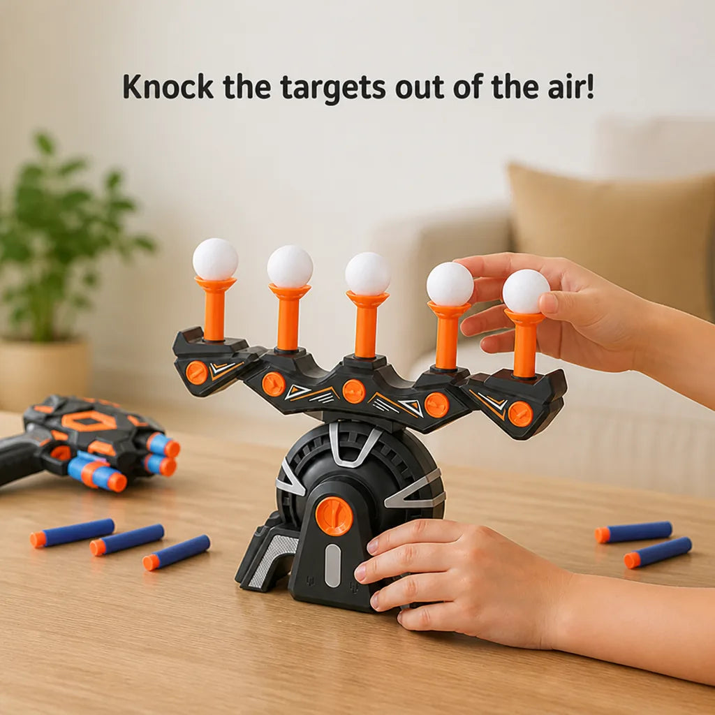 Target Shooting Game Floating Hover Targets Foam Blaster 10 Balls