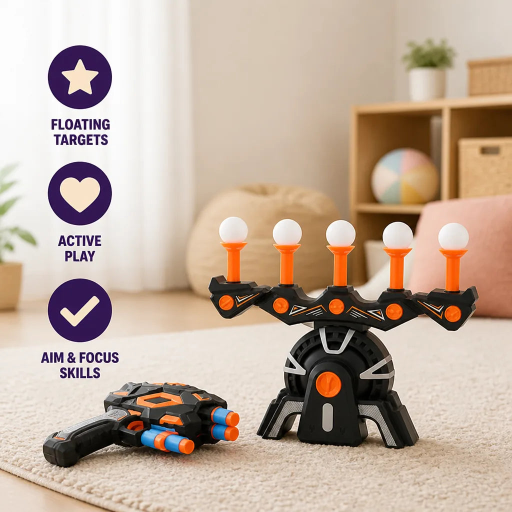 Target Shooting Game Floating Hover Targets Foam Blaster 10 Balls