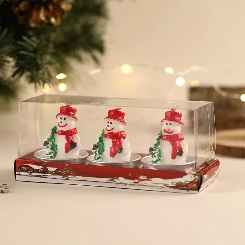 Tea Light Candle Set Festive Figurines Metal Tealight Cups