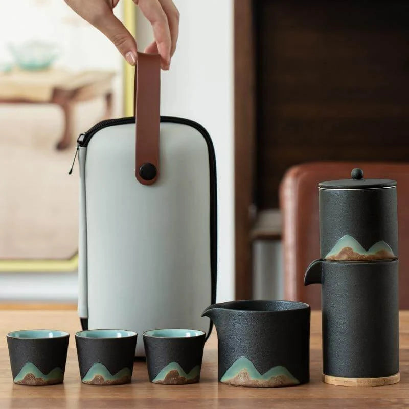 Tea Set Pottery Metal Filter Set of 5