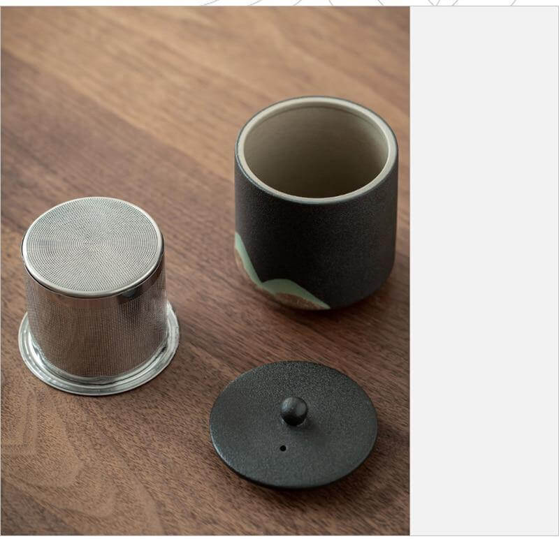 Tea Set Pottery Metal Filter Set of 5
