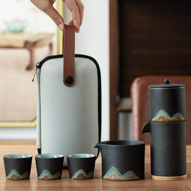 Tea Set Pottery Metal Filter Set of 5