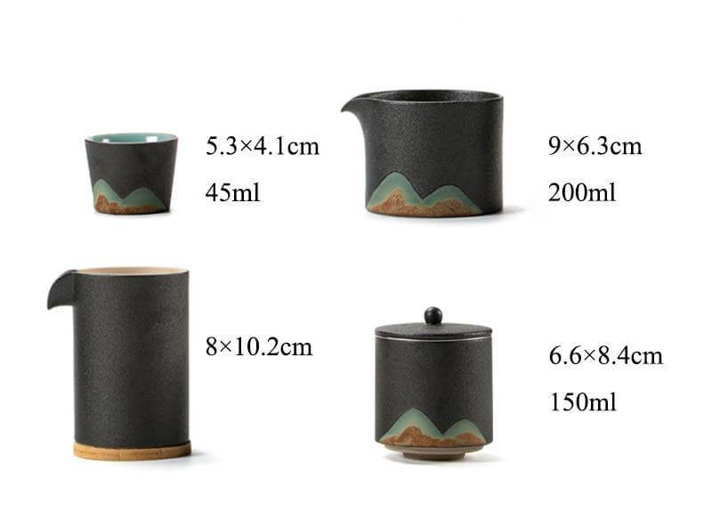 Tea Set Pottery Metal Filter Set of 5