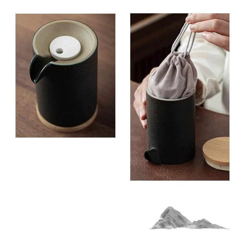 Tea Set Pottery Metal Filter Set of 5
