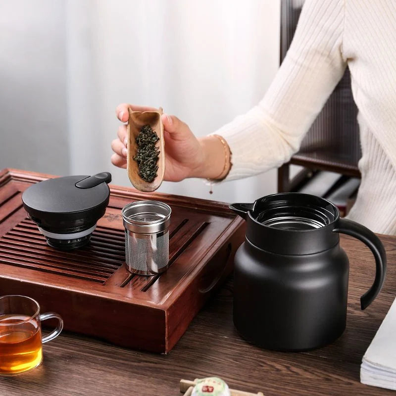 Teapot Double-Wall Insulated Stainless Steel 27.1 Fl Oz