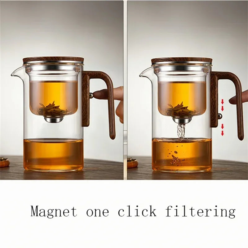 Teapot Glass Body Magnetic Tea Separation