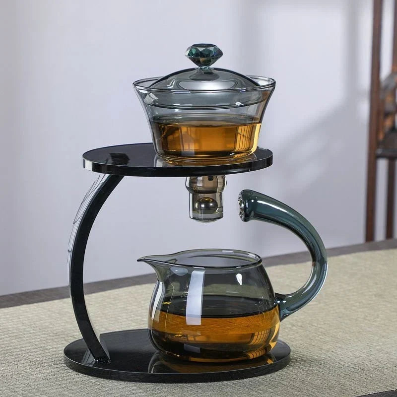 Teapot Set Magnetic Auto-Flow Heat-Resistant Glass