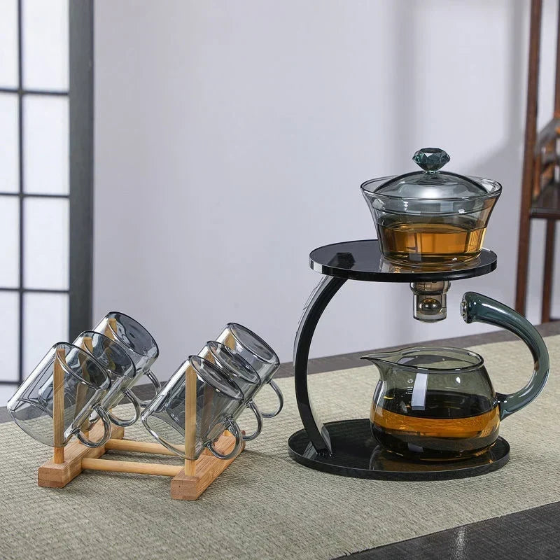 Teapot Set Magnetic Auto-Flow Heat-Resistant Glass