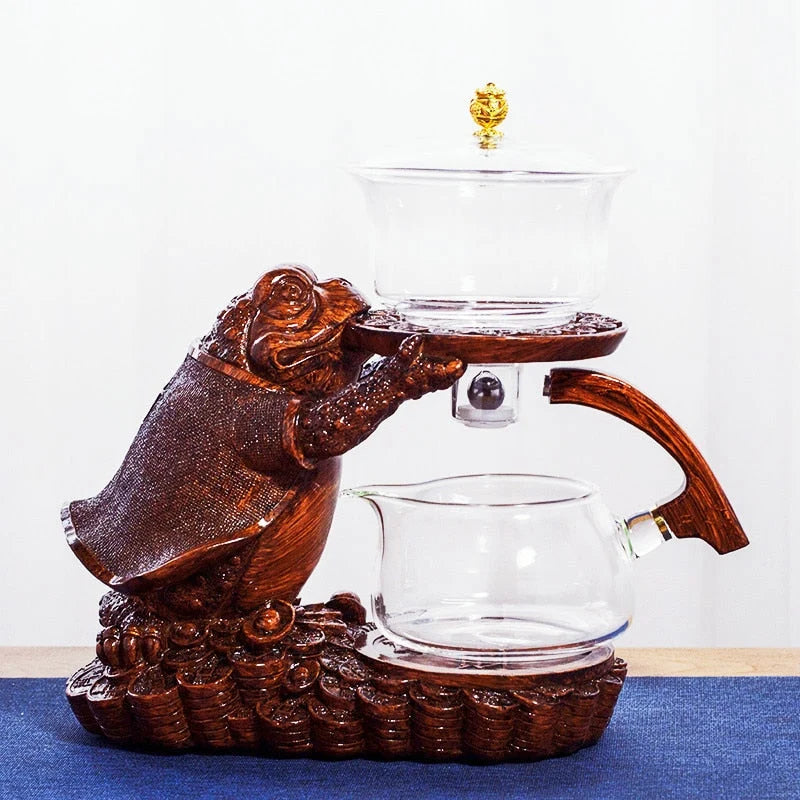Teapot With Infuser Basket Dragon Design
