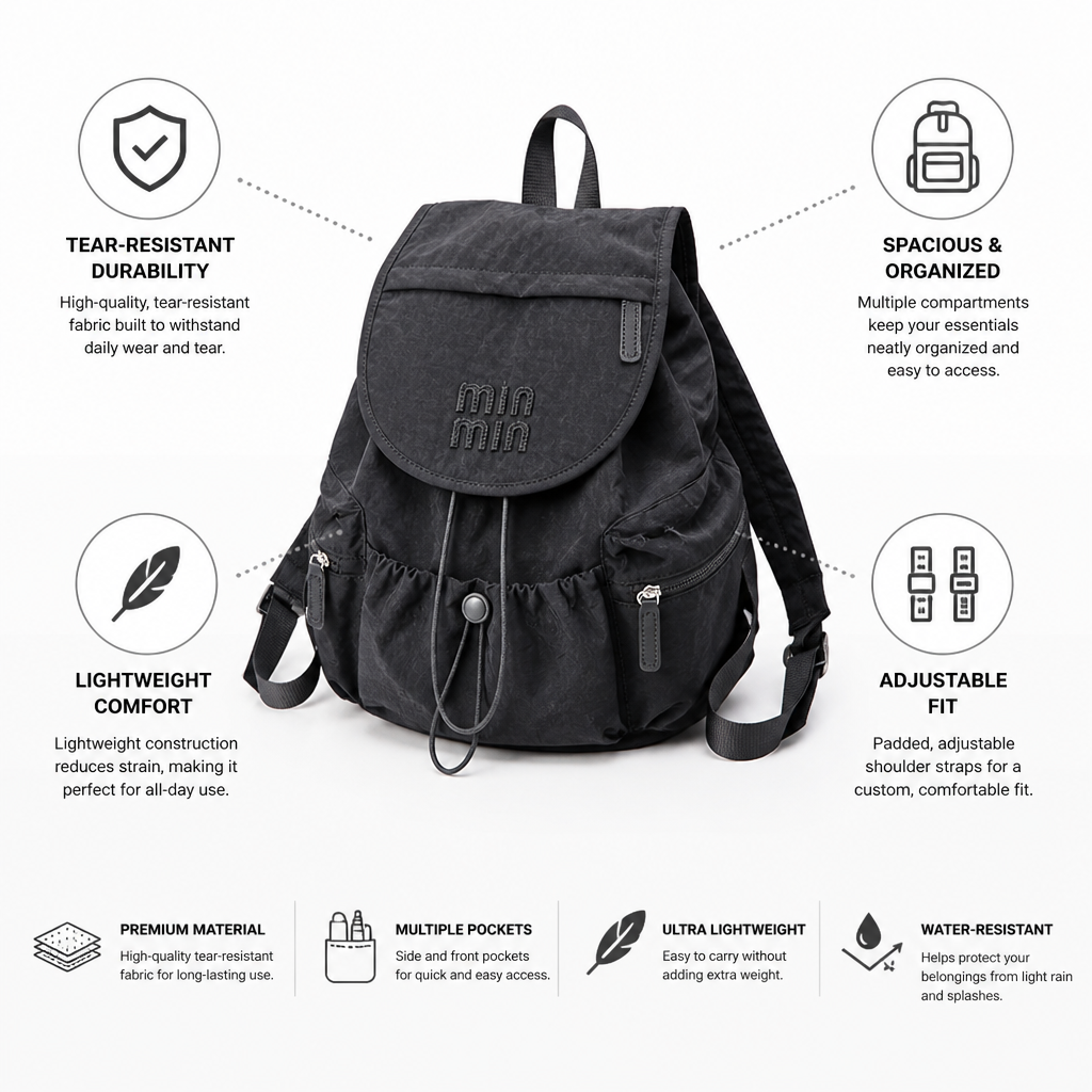 Tear-Resistant Lightweight School Backpack