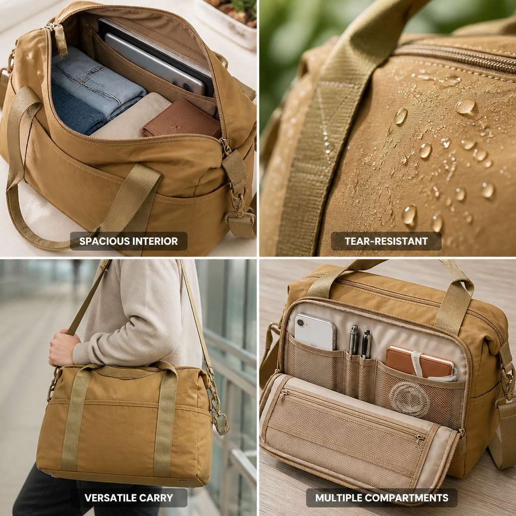 Tear-Resistant Multi-Compartment Travel Satchel