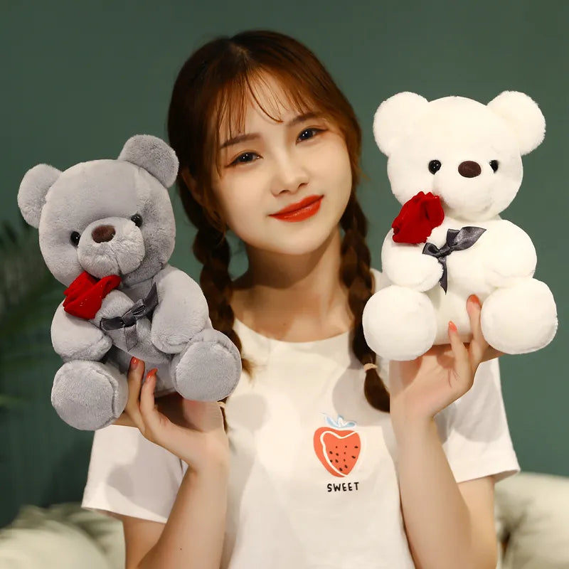 Teddy Bear Artificial Roses Long-Lasting Keepsake
