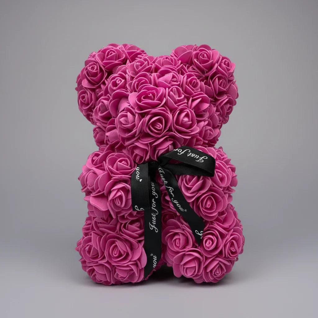 Teddy Bear Rose-Covered Gift-Ready & Low-Maintenance