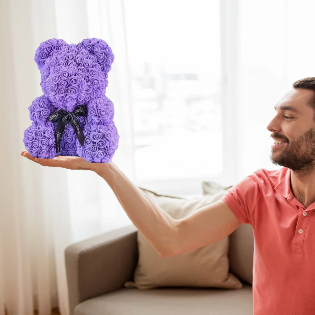 Teddy Bear Rose-Covered Gift-Ready & Low-Maintenance