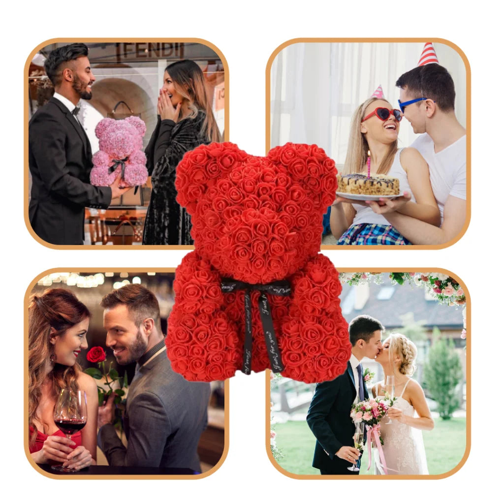Teddy Bear Rose-Covered Gift-Ready & Low-Maintenance