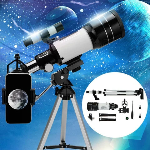 Telescope 150x Magnification Aluminum Tripod & Phone Mount