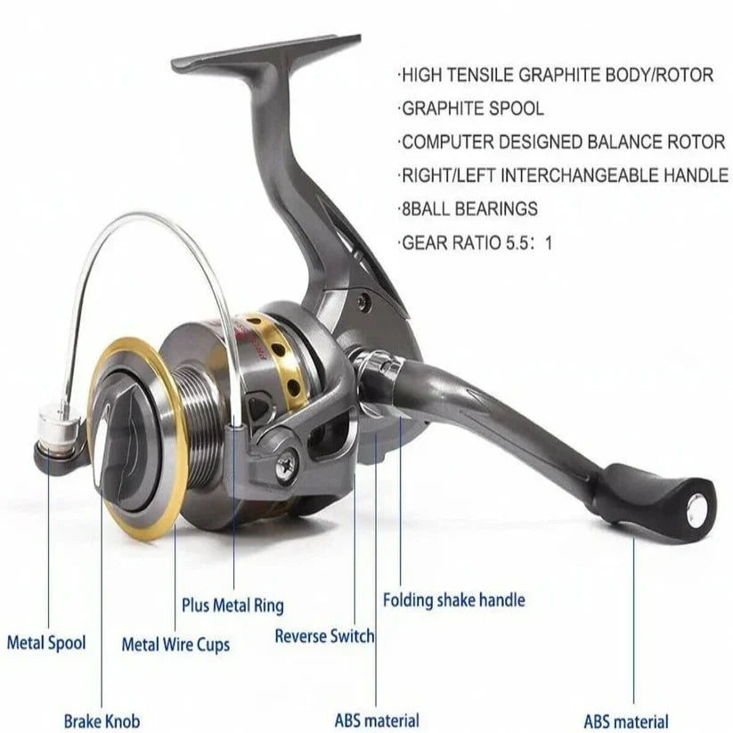 Telescopic Fishing Rod Carbon Fiber 5.9 Ft Reel Kit