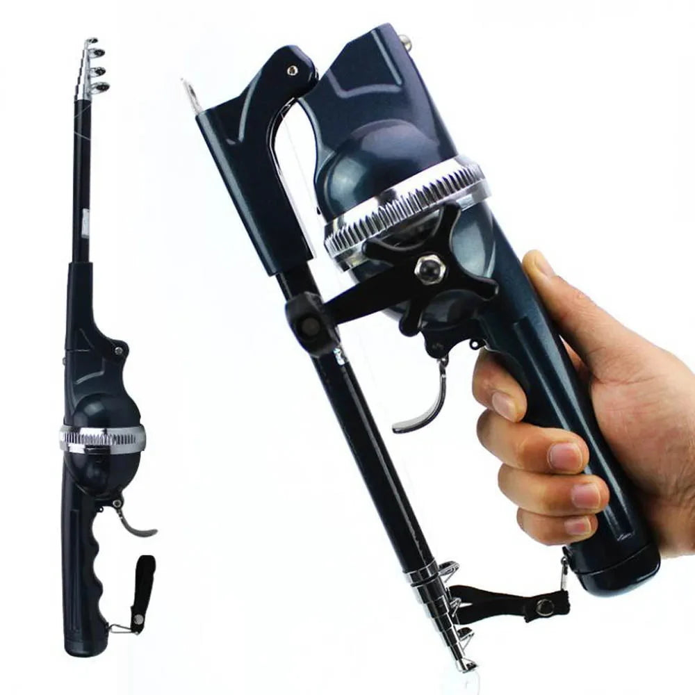 Telescopic Fishing Rod Compact Foldable Fiberglass 55 Inch