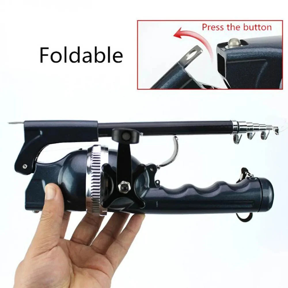 Telescopic Fishing Rod Compact Foldable Fiberglass 55 Inch