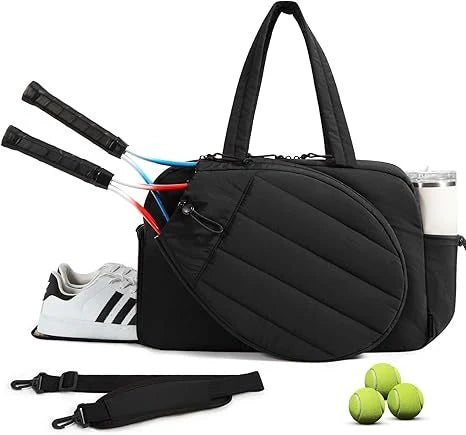 Tennis Gear Bag Water-Resistant Spacious Compartment Detachable Shoulder Strap