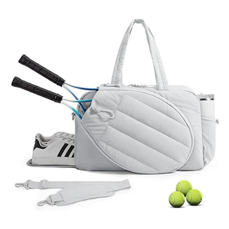 Tennis Gear Bag Water-Resistant Spacious Compartment Detachable Shoulder Strap