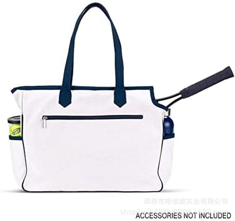 Tennis Tote Bag Spacious Durable Fabric & Side Pockets