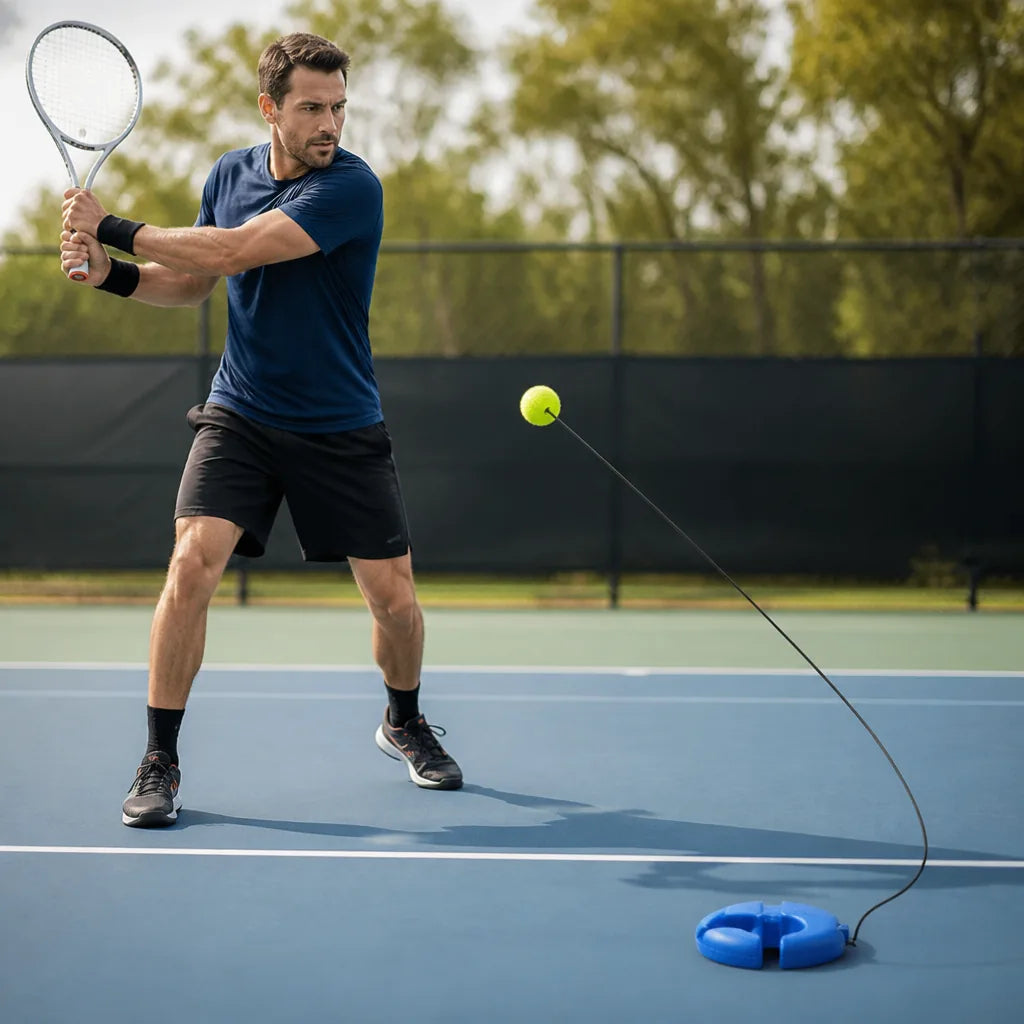 Tennis Volley Trainer Elastic Return Cord & Stable Base