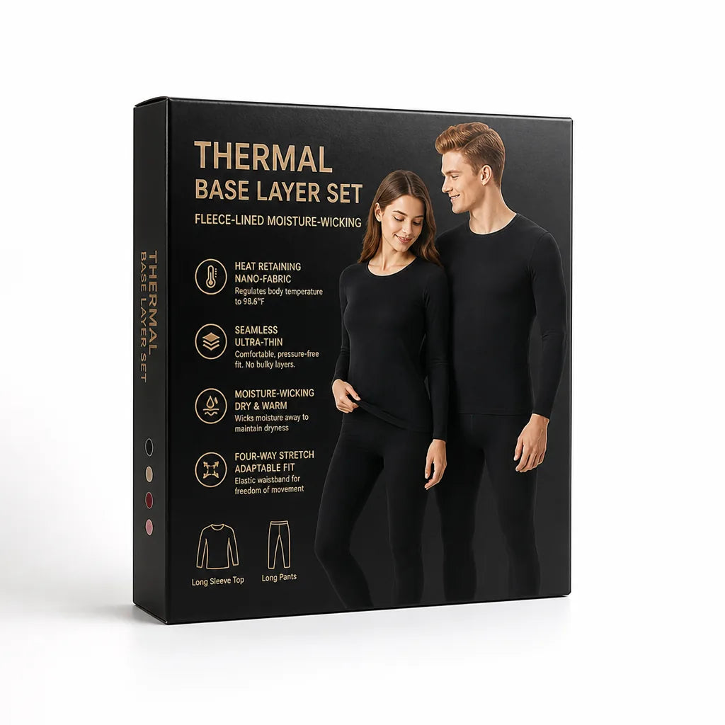 Thermal Base Layer Set Fleece-Lined Moisture-Wicking