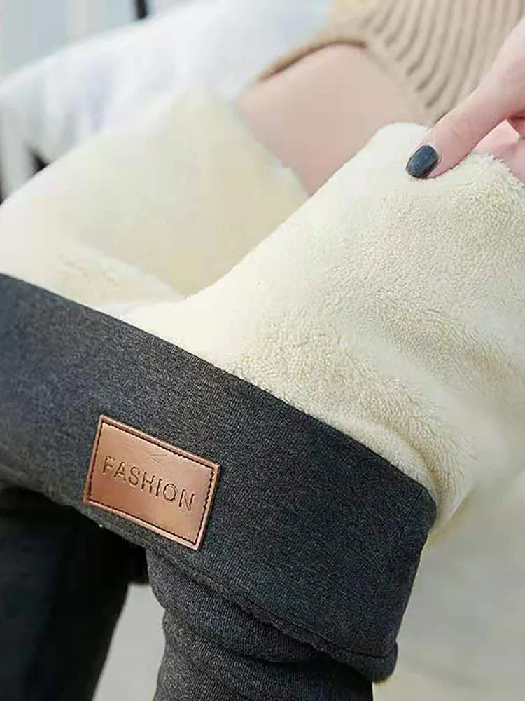 Thermal Pants Fleece-Lined High-Waisted Stretch Fit