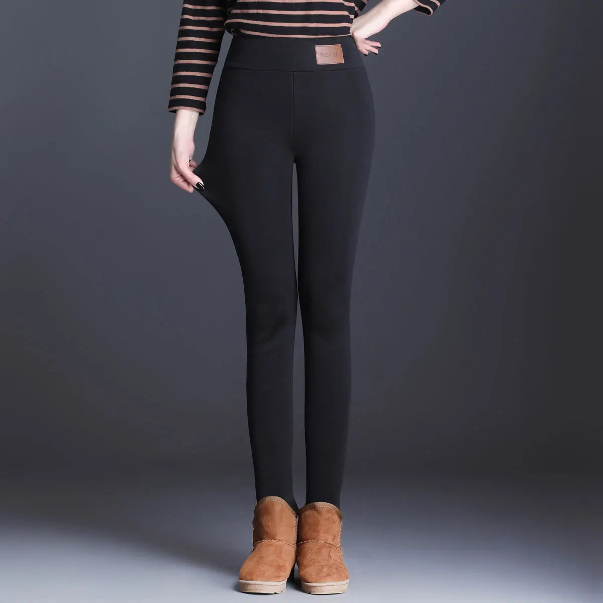 Thermal Pants Fleece-Lined High-Waisted Stretch Fit