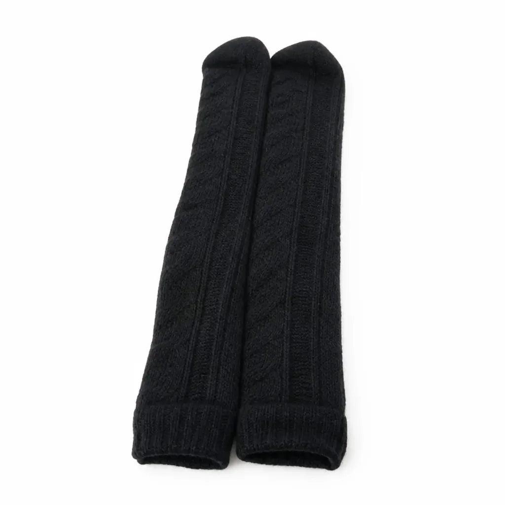 Thigh-High Socks Wool Blend Embroidered One Size