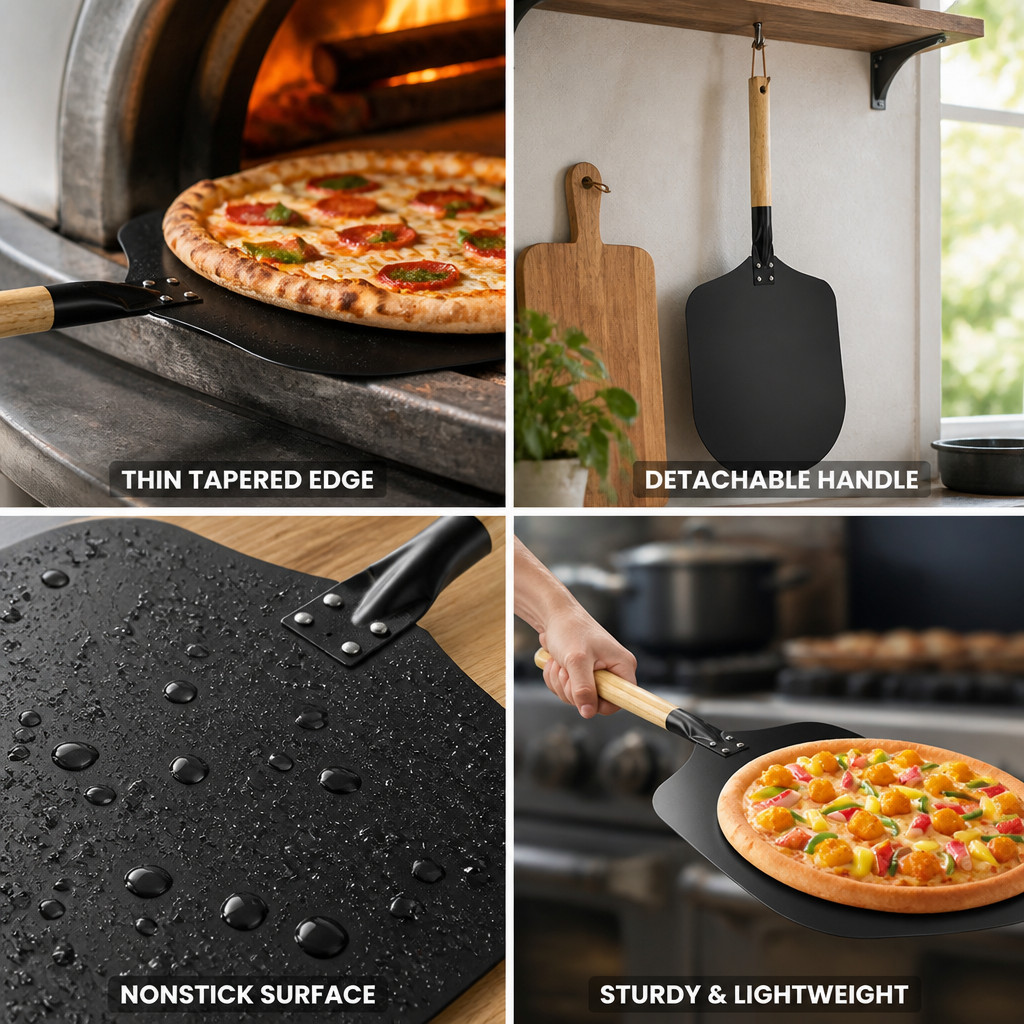 Thin Nonstick Detachable-Handle Pizza Peel (12-Inch)