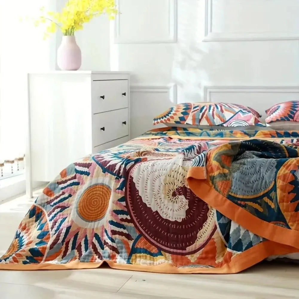 Throw Blanket Brushed Cotton Lightweight Machine Washable