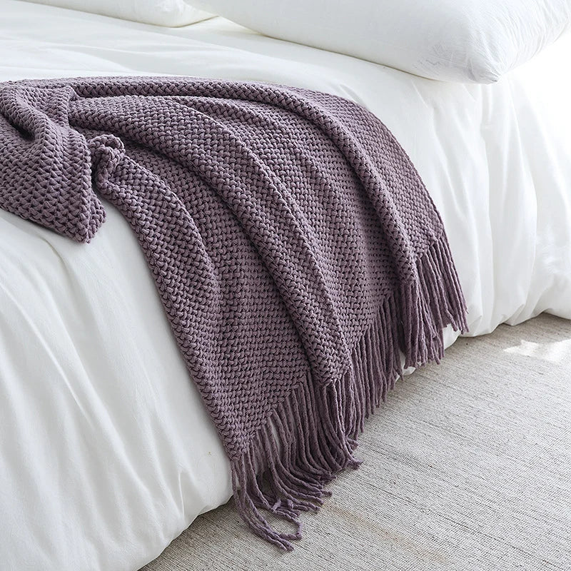 Throw Blanket Chunky Knit Soft Machine Washable