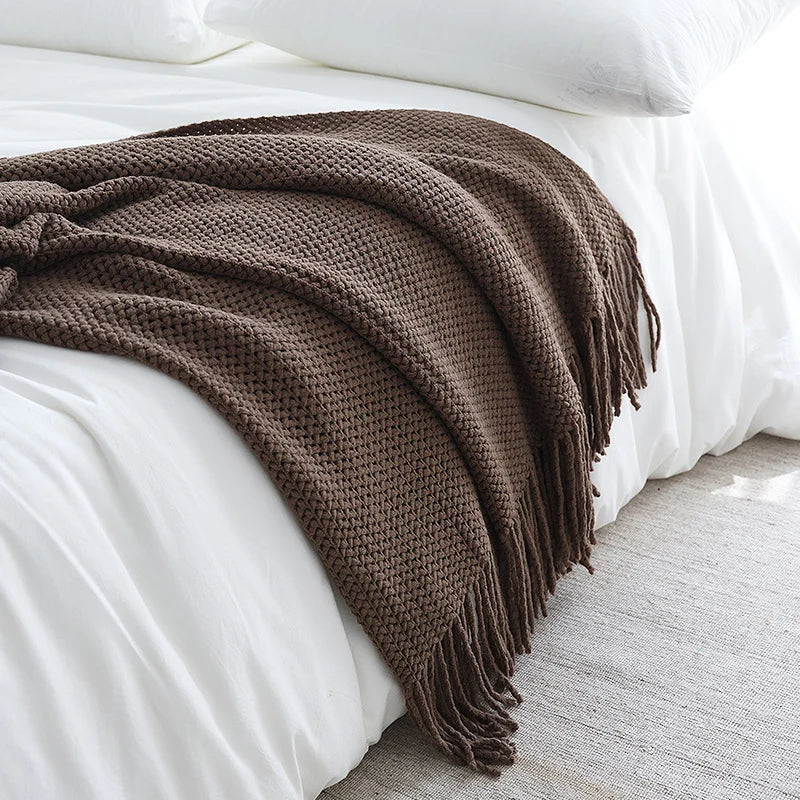 Throw Blanket Chunky Knit Soft Machine Washable